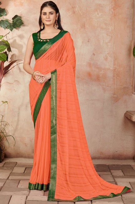 saris orange en lycra avec