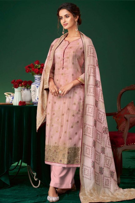 costume palazzo eid en soie jacquard avec imprimé