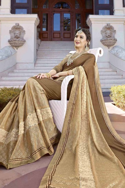 couleur brun sari tissu fantaisie