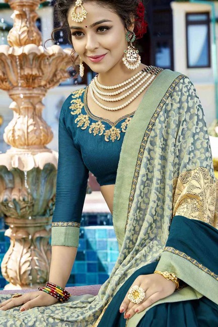 noir tissu fantaisie couleur sarcelle sari