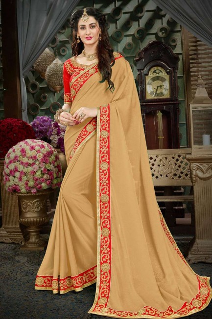 chiku couleur georgette sari
