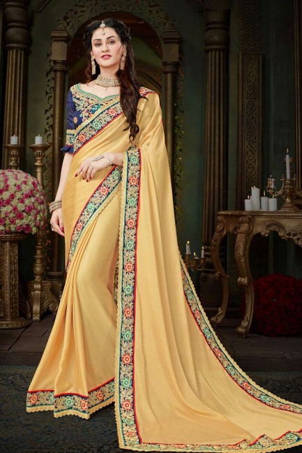 couleur crème georgette sari