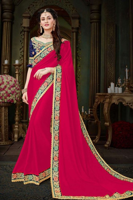 georgette couleur sari cerise