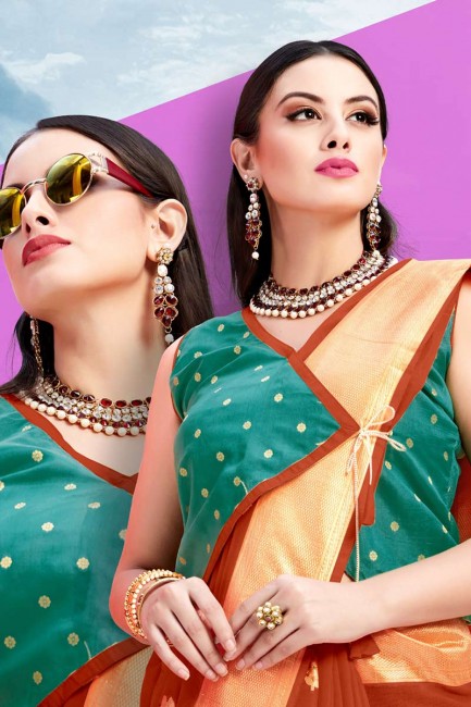 nylon saris en soie couleur sépia