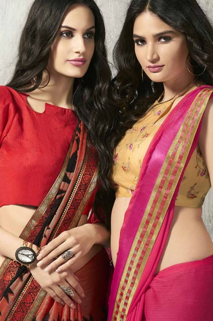 mousseline de soie couleur noire brasso sari