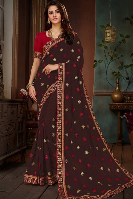 couleur café vichitra saris en soie