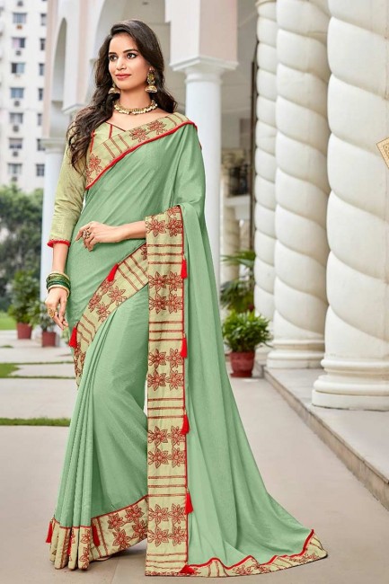 couleur vert olive twon ton art saris en soie