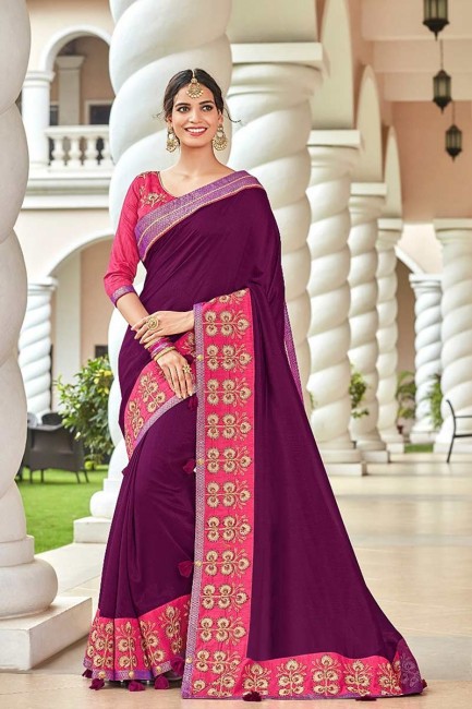 couleur pourpre twon ton art saris en soie