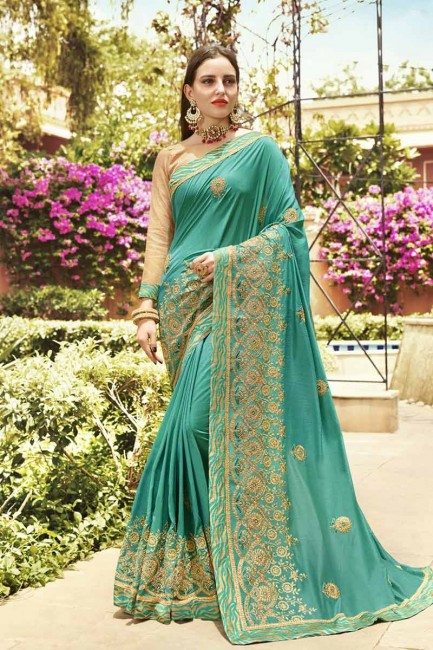rangoli de couleur verte, l'art saris en soie
