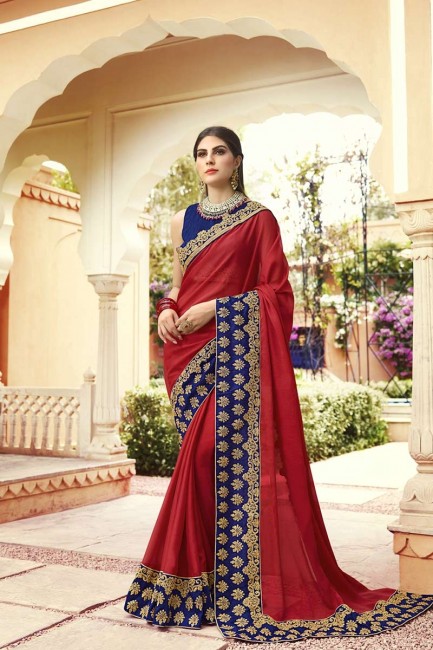 couleur rouge rangoli, art saris en soie