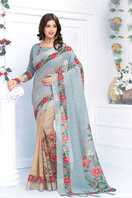 couleur grise lin pur sari