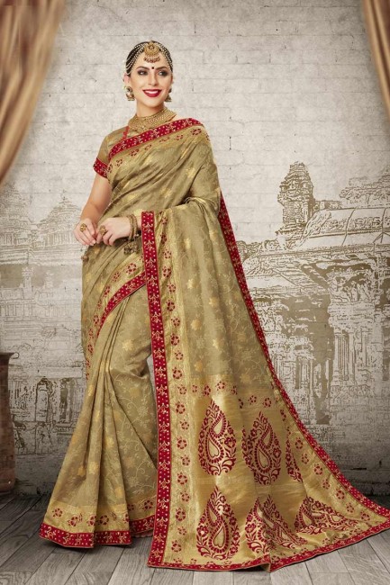 couleur or saris en soie