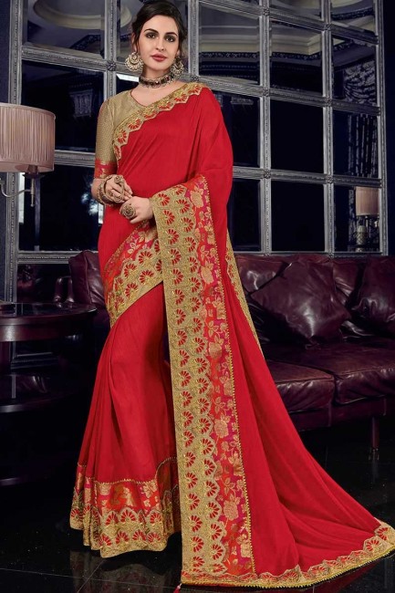 couleur rouge soie tissus sari