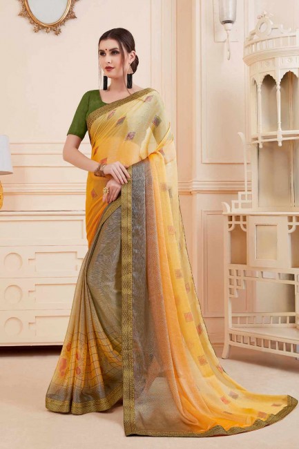 plusieurs couleurs jaune khushi brasso sari