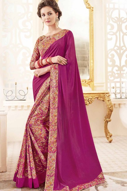 couleur magenta sari de soie de l'art
