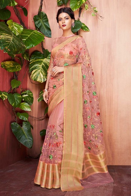 bébé couleur rose orgenza saris en soie