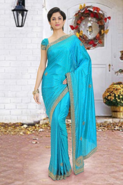 Blue Silk  saree