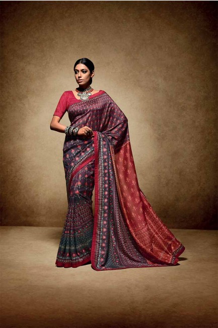 couleur du vin tussar sari de soie art