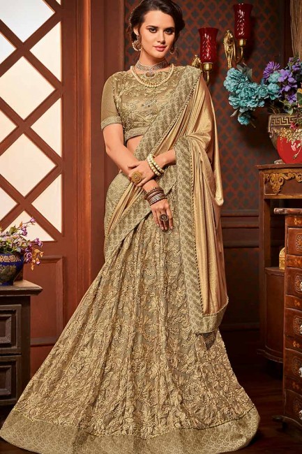 couleur dorée et beige tissu fantaisie importés & sari net