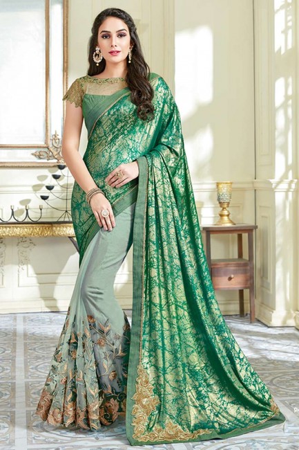 vert et couleur lycra vert pastel et sari net