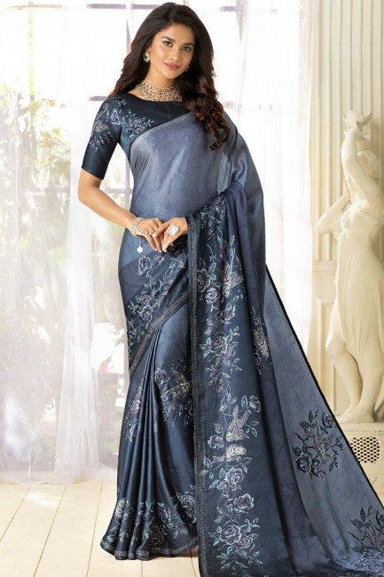 couleur gris sari tissu fantaisie