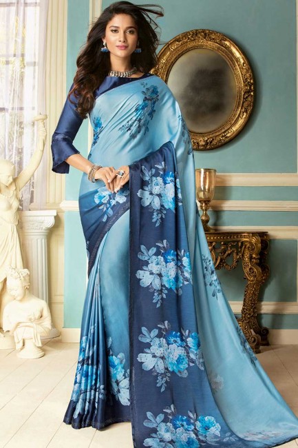 couleur bleu sari tissu fantaisie