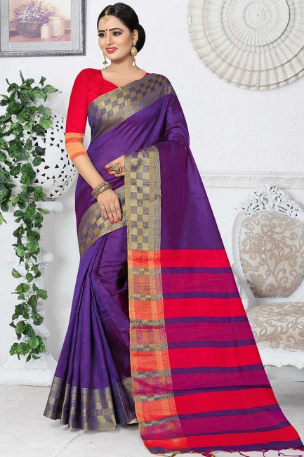 couleur pourpre kanjivaram sari de soie art