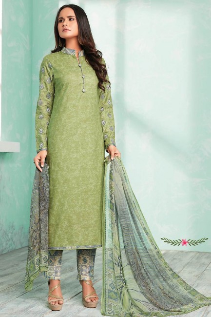 coton de couleur vert clair salwar kameez