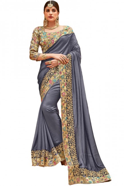 couleur gris sari de soie de l'art