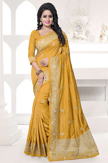 couleur jaune sari de soie art