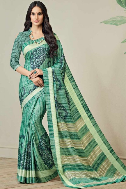 jute couleur vert art saris en soie