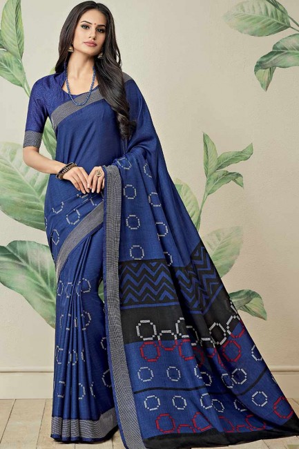 jute couleur bleu foncé art saris en soie