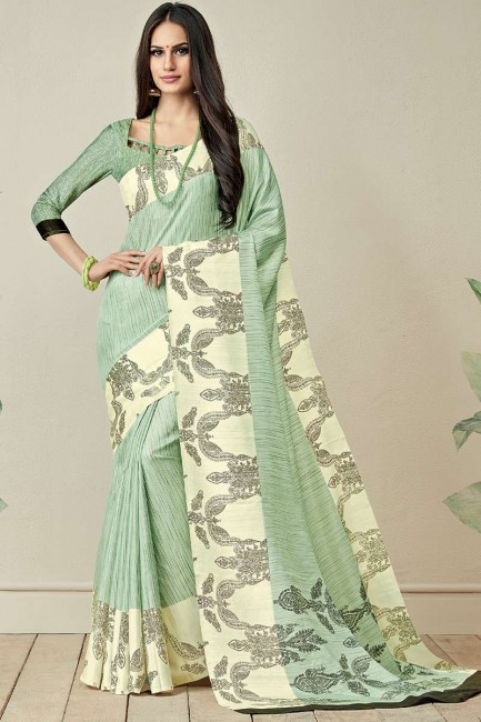 jute couleur vert pastel art saris en soie