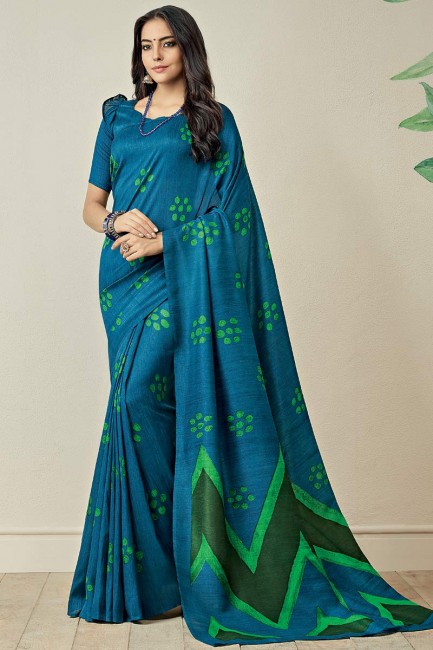 jute couleur bleu art saris en soie