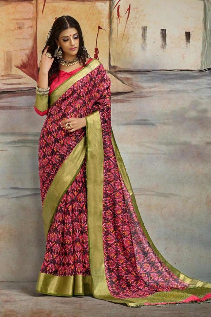 art nylon couleur rouge saris en soie