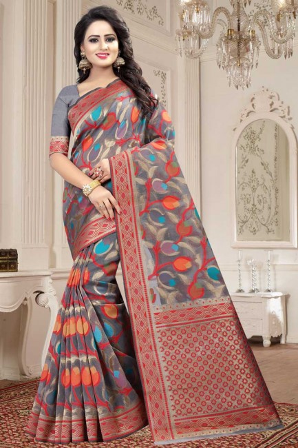 lin couleur grise sari