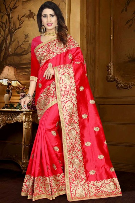 couleur rouge sari de soie art