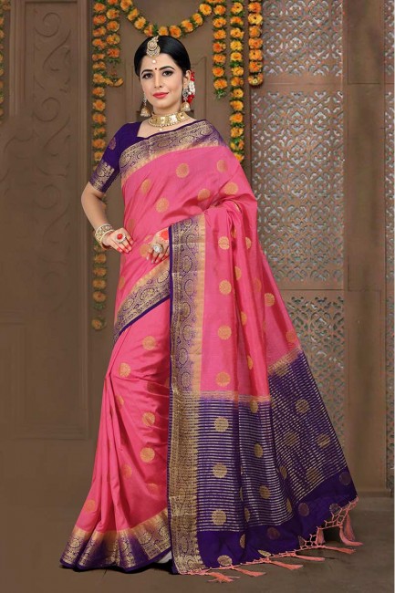 lin couleur rose sari