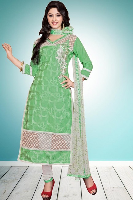 couleur vert clair batiste costume churidar coton