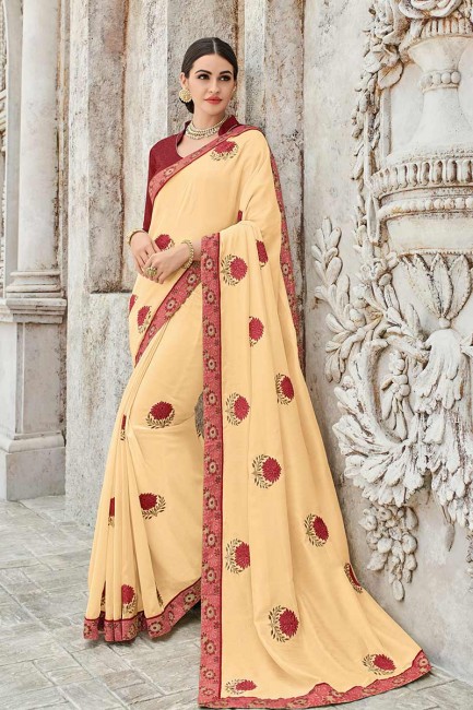 art couleur jaune clair saris en soie