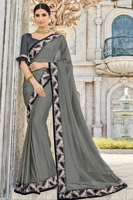 mousseline couleur gris sari