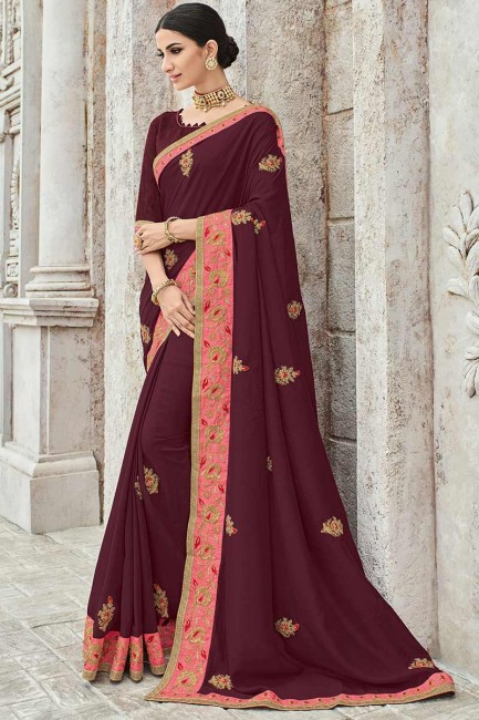 couleur marron sari de soie art