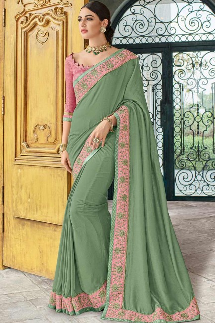 couleur vert pastel art saris en soie