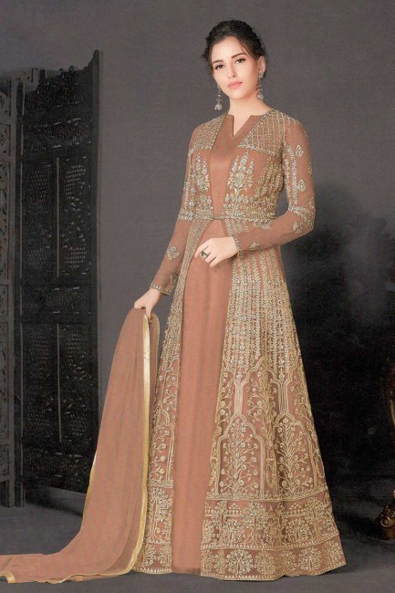 couleur brun costume Anarkali net