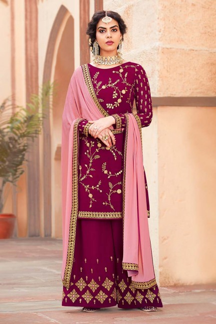 couleur rose magenta georgette palazzo costume 