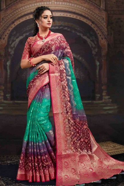 printed sari in rama
