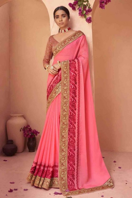 fil sari en rose