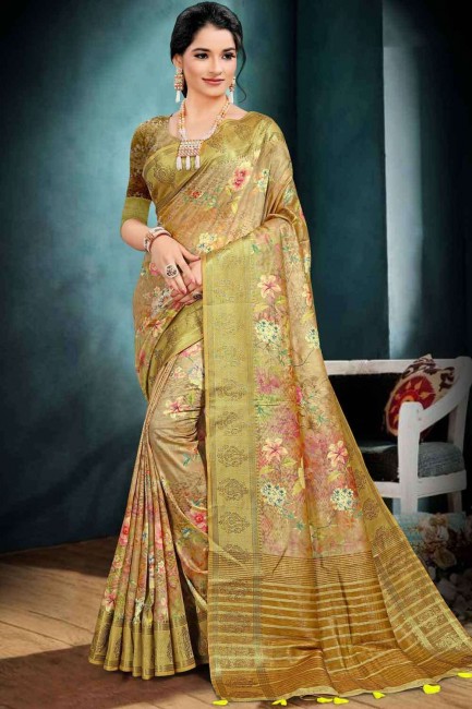 sari en coton avec tissage en bollywood