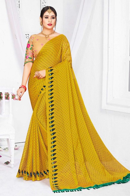 mahendi brodé, imprimé mousseline sari