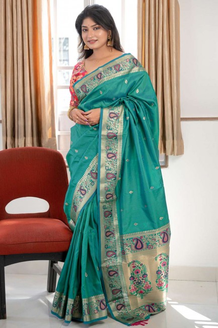 rama banarasi sari en nakshi, tissage de la soie banarasi